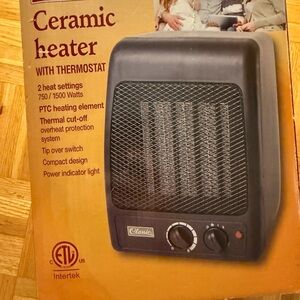Classic Black Ceramic Heater with Thermostat